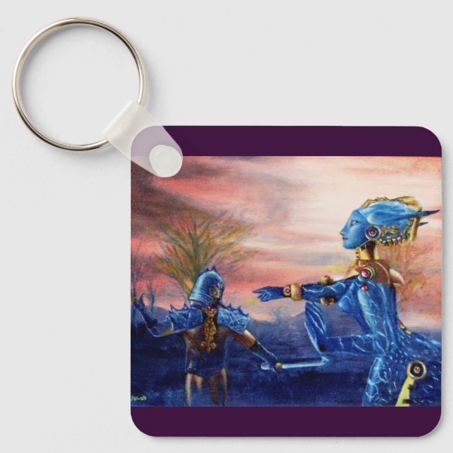 SAINT GEORGE AND ALIEN DRAGON KEY RING (Front)