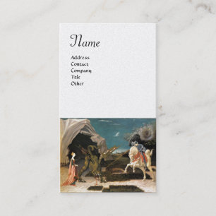 SAINT GEORGE AND DRAGON,Brown Blue Red White Pearl Business Card