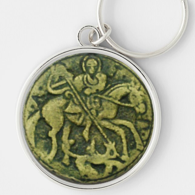 SAINT GEORGE AND DRAGON MEDALLION KEY RING (Front)