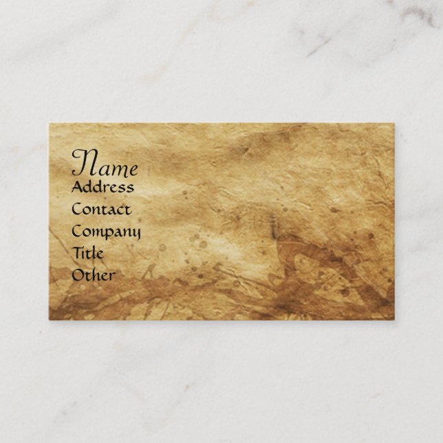SAINT GEORGE AND DRAGON,parchment Business Card (Front)