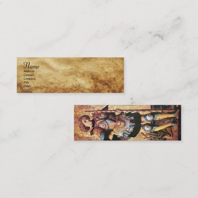 SAINT GEORGE AND DRAGON,parchment Mini Business Card (Front/Back)