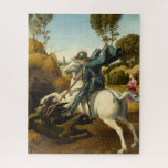 Saint George and the Dragon, 1506 by Raphael Jigsaw Puzzle<br><div class="desc">Raphael - Saint George and the Dragon, 1506. Raffaello Sanzio da Urbino (1483-1520), now generally known in English as Raphael, was an Italian painter and architect of the High Renaissance. Bindo Altoviti was a rich banker born in Rome in 1491 of Florentine origin. He was a cultured man who liked...</div>