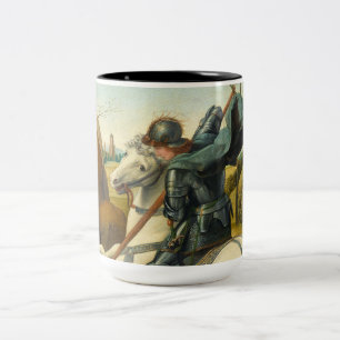 Saint George and the Dragon, 1506 by Raphael Two-Tone Coffee Mug