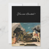 SAINT GEORGE AND THE DRAGON,brown ,blue red black