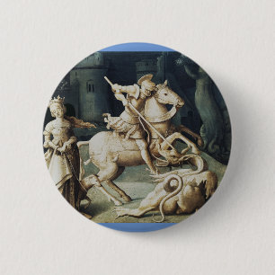 Saint George and the Dragon Great Martyr  6 Cm Round Badge