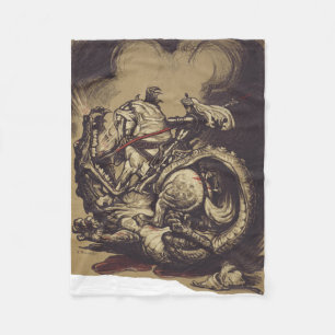 Saint George and the Dragon Great Martyr Fleece Blanket