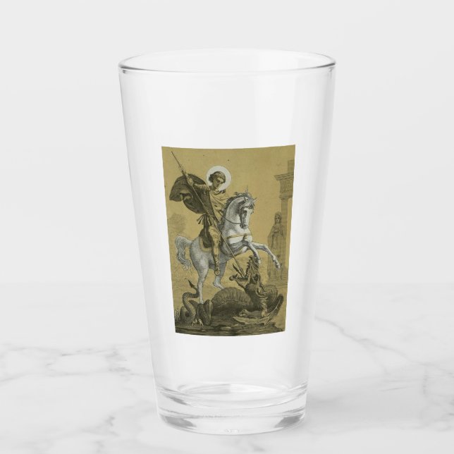 Saint George and the Dragon Great Martyr  Glass (Front)