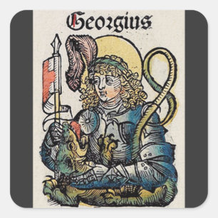 Saint George and the Dragon Great Martyr  Square Sticker