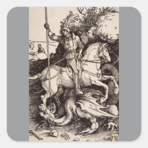 Saint George and the Dragon Great Martyr Square Sticker