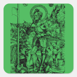 Saint George and the Dragon Great Martyr Square Sticker