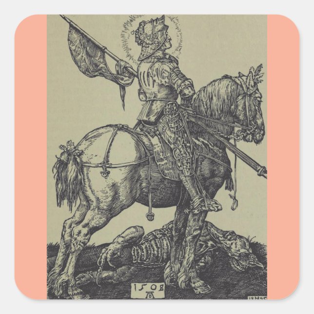 Saint George and the Dragon Great Martyr Square Sticker (Front)