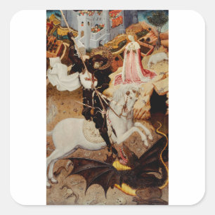Saint George and the Dragon Great Martyr Square Sticker