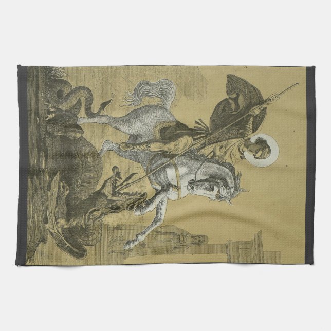 Saint George and the Dragon Great Martyr Tea Towel (Horizontal)