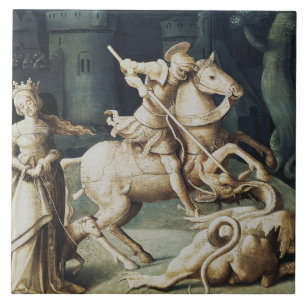 Saint George and the Dragon Great Martyr  Tile