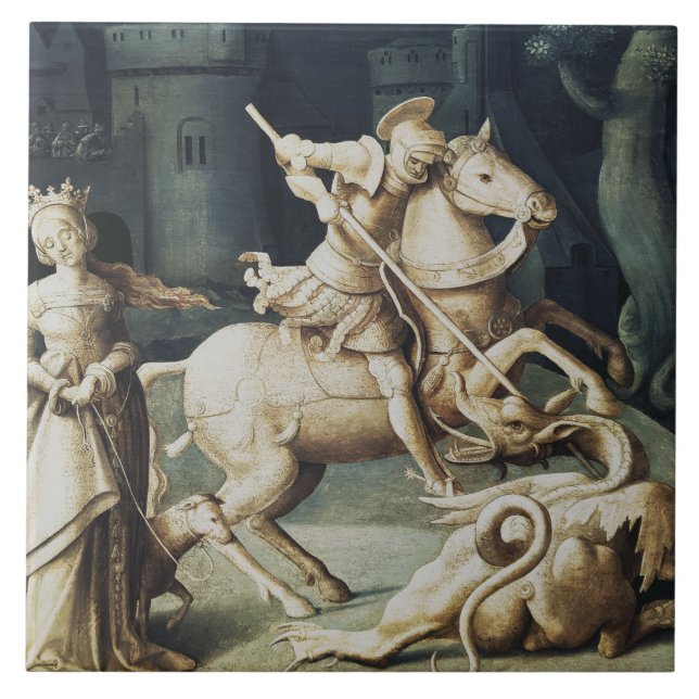 Saint George and the Dragon Great Martyr  Tile (Front)