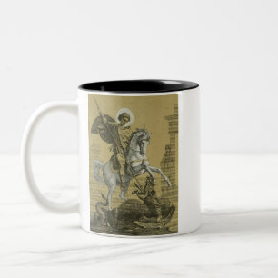 Saint George and the Dragon Great Martyr  Two-Tone Coffee Mug
