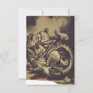 Saint George And The Dragon Holy Card