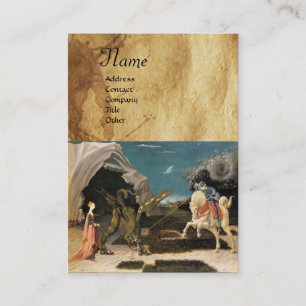 SAINT GEORGE AND THE DRAGON,parchment,brown ,blue Business Card