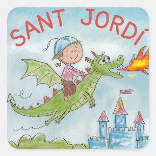 Saint George day Square Sticker