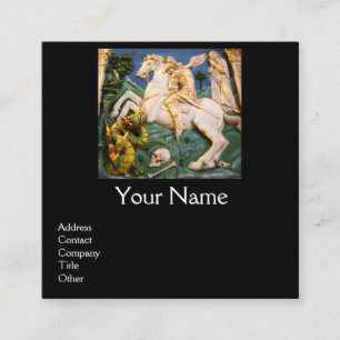 Saint George,Dragon and Princess Black Square Business Card