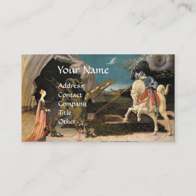 SAINT GEORGE ,DRAGON AND PRINCESS BUSINESS CARD (Front)