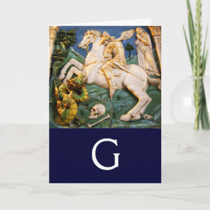 Saint George,Dragon and Princess Monogram Note Card