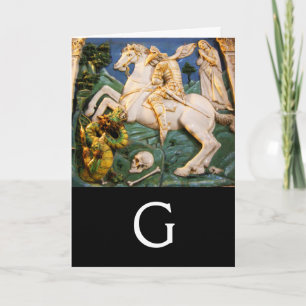 Saint George,Dragon and Princess Monogram Note Card