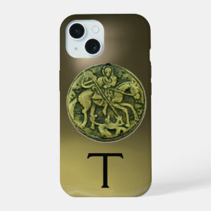 SAINT GEORGE & DRAGON MEDALLION MONOGRAM Agate iPhone 15 Case