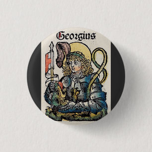 Saint George from the Nuremberg Chronicle 3 Cm Round Badge