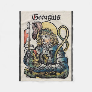 Saint George from the Nuremberg Chronicle Fleece Blanket