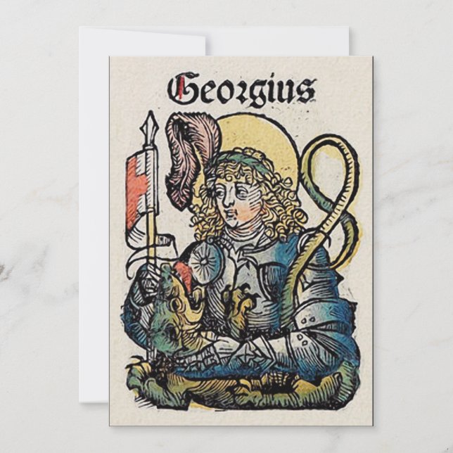 Saint George from the Nuremberg Chronicle Invitation (Front)