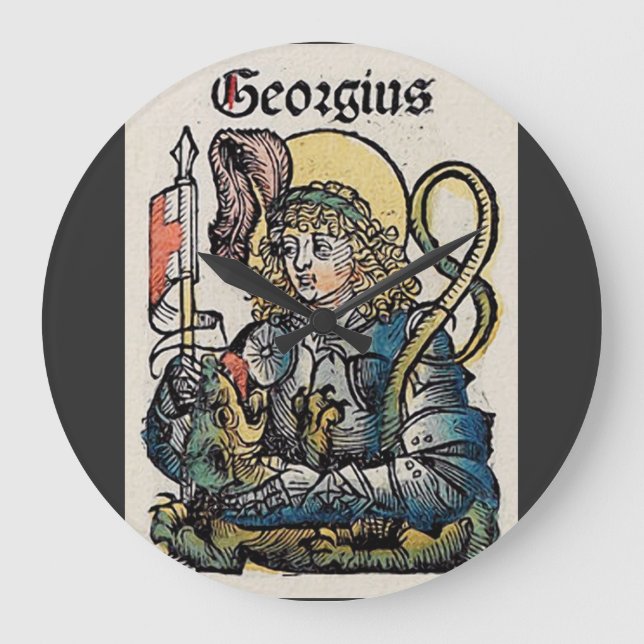 Saint George from the Nuremberg Chronicle Large Clock (Front)