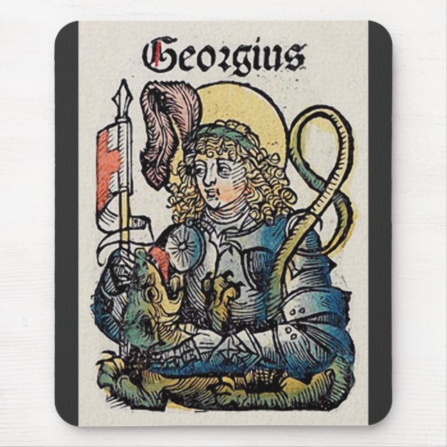 Saint George from the Nuremberg Chronicle Mouse Mat (Front)