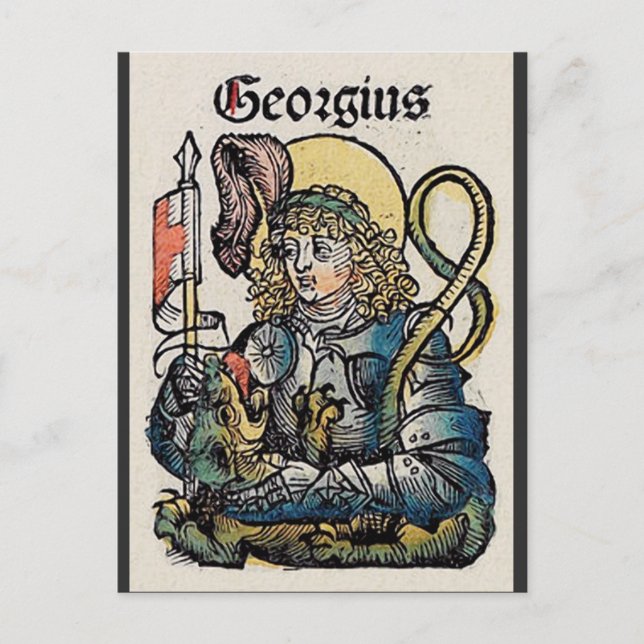 Saint George from the Nuremberg Chronicle Postcard (Front)