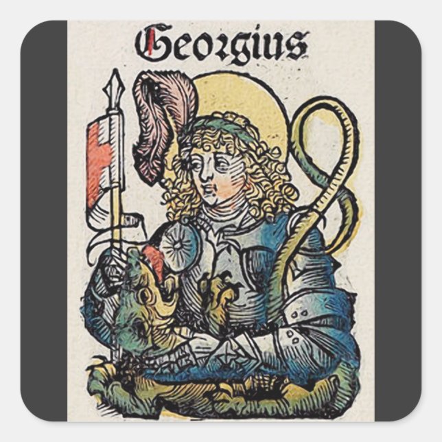 Saint George from the Nuremberg Chronicle Square Sticker (Front)