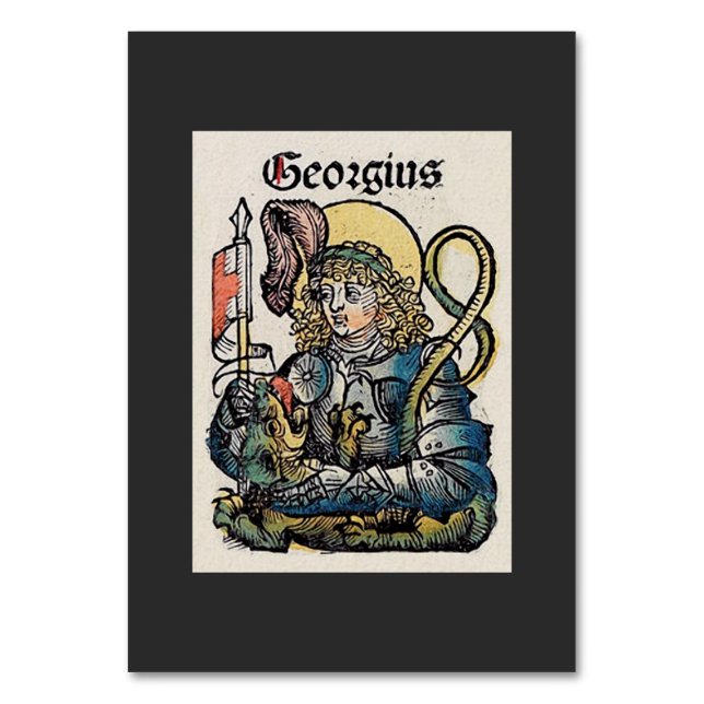 Saint George from the Nuremberg Chronicle Table Number (Front)