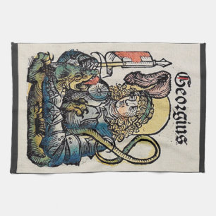 Saint George from the Nuremberg Chronicle Tea Towel