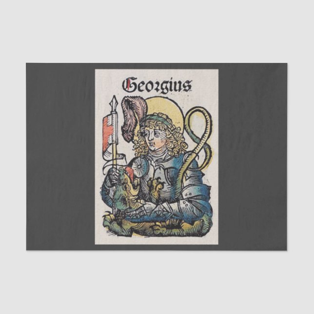 Saint George from the Nuremberg Chronicle Tissue Paper (Front)