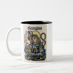 Saint George from the Nuremberg Chronicle Two-Tone Coffee Mug