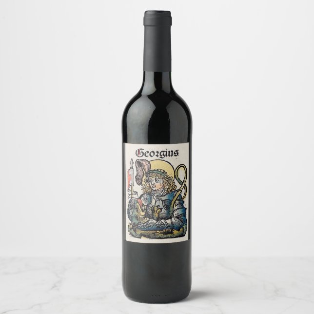 Saint George from the Nuremberg Chronicle Wine Label (Front)