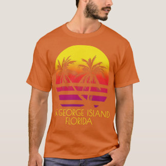 Saint George Island Florida Vintage Tropical Sunse T-Shirt