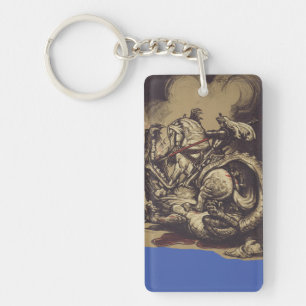 Saint George Killing the Dragon Key Ring