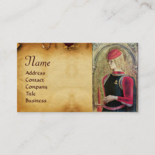 SAINT GEORGE PORTRAIT Old Brown Parchment Business Card
