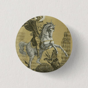 Saint George – Premium "Sunburst Gold" Art 3 Cm Round Badge