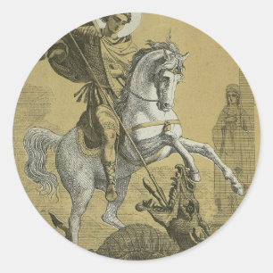 Saint George – Premium "Sunburst Gold" Art Classic Round Sticker