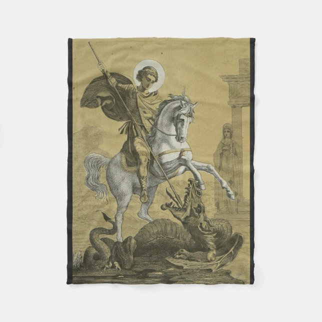 Saint George – Premium "Sunburst Gold" Art Fleece Blanket (Front)