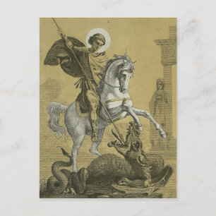 Saint George – Premium "Sunburst Gold" Art Holiday Postcard