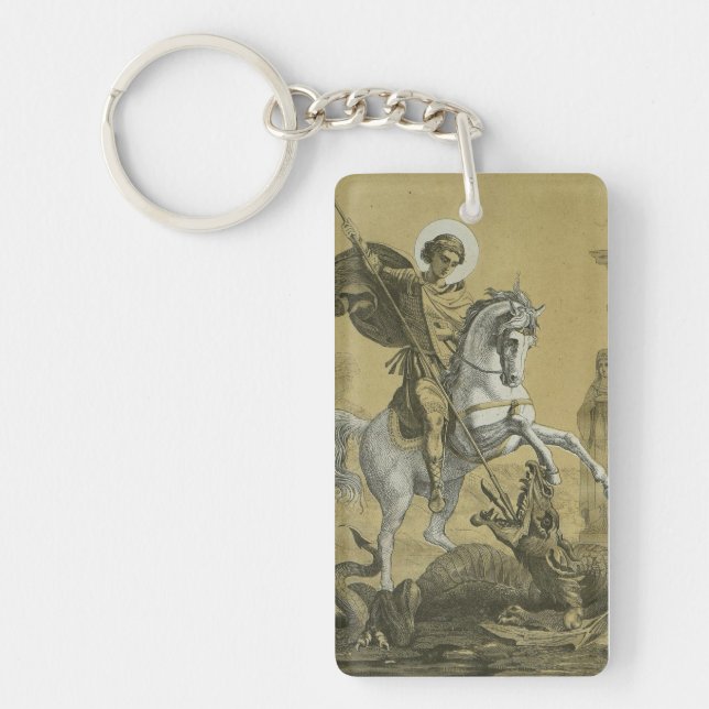 Saint George – Premium "Sunburst Gold" Art Key Ring (Front)