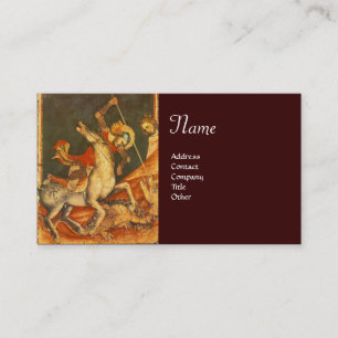 Saint George 's Battle with the Dragon Monogram Business Card
