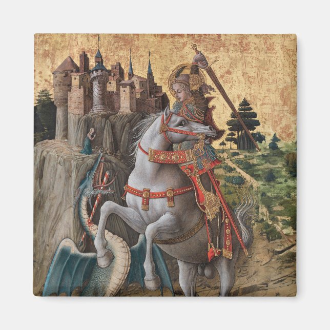 Saint George Slaying Dragon Carlo Crivelli Paintin Magnet (Front)